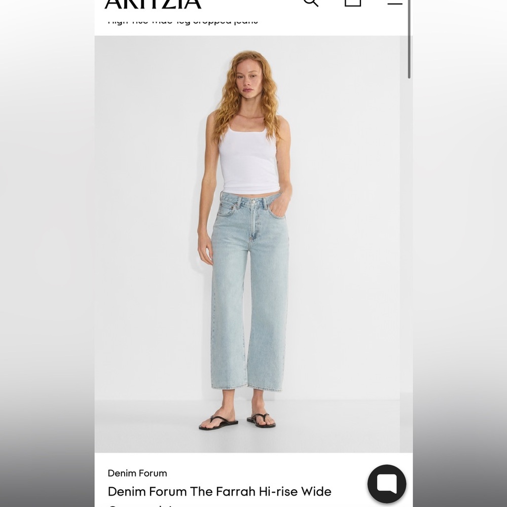 Aritzia Denim Forum Light Blue Wide Leg Jeans